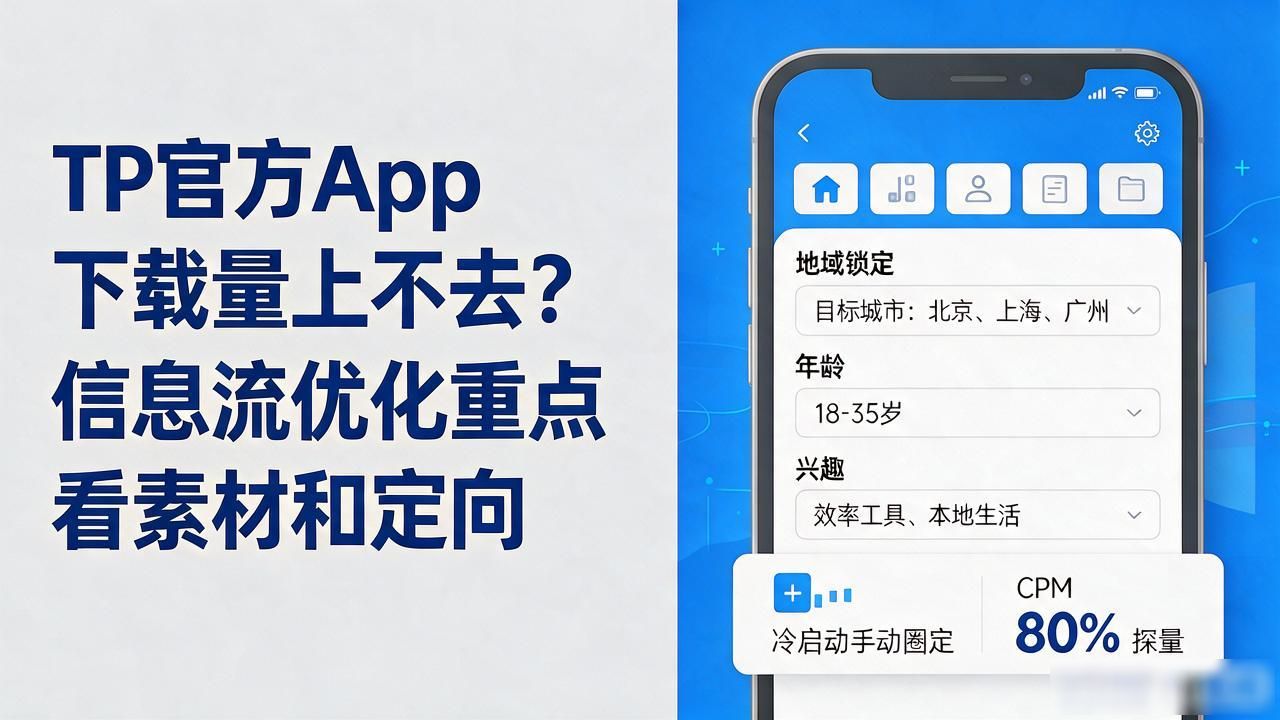 TP官方App下载量上不去？信息流优化重点看素材和定向