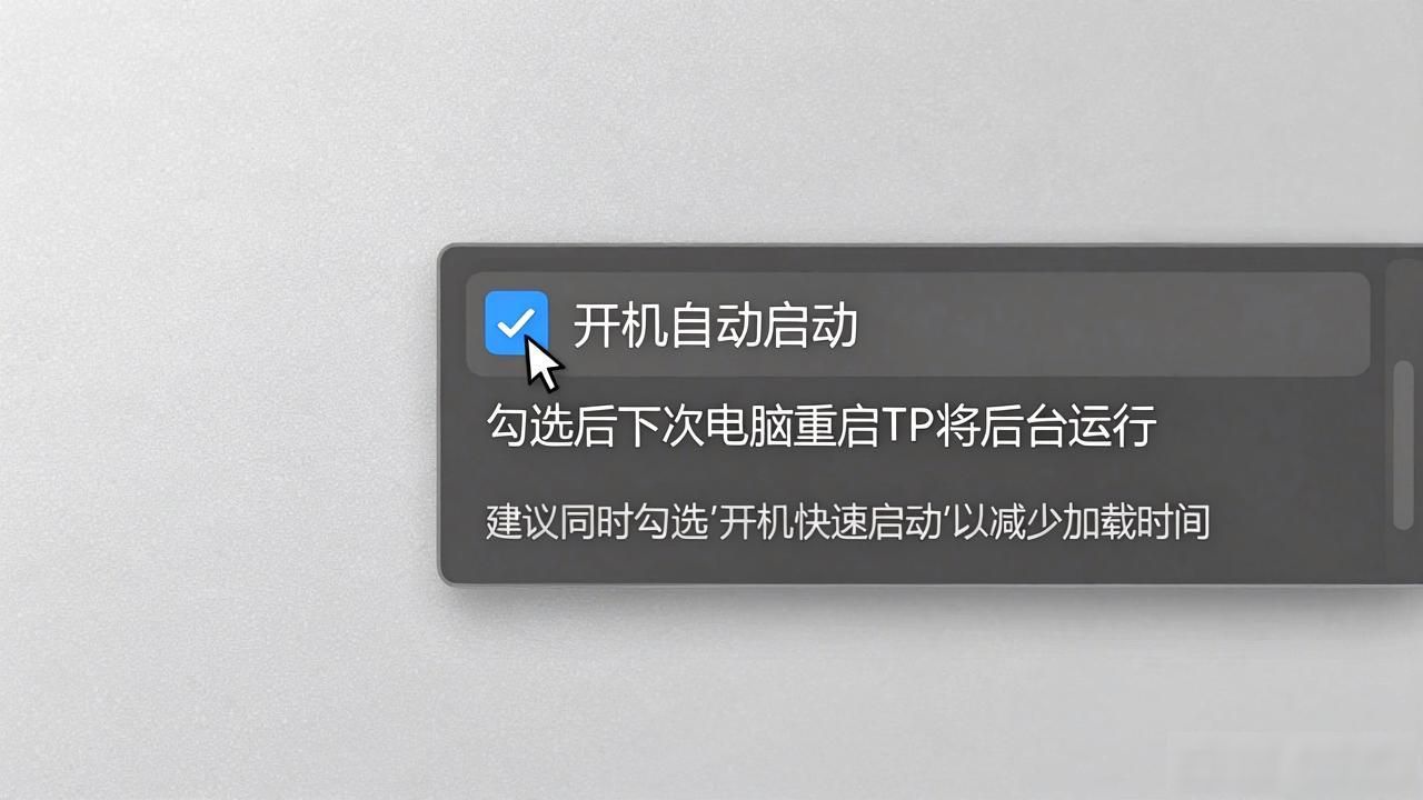 TP安装完怎么设开机启动？